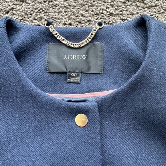 J.Crew Relaxed Lady Jacket in Double Serge Wool - Size 00 - Navy - Picture 6 of 9